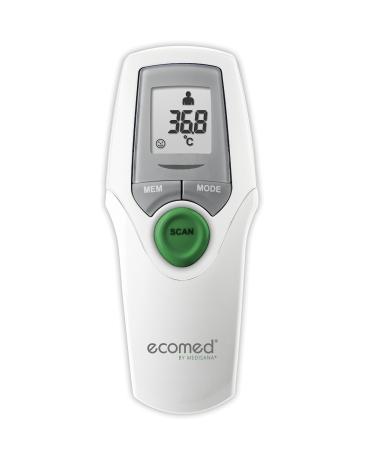Ecomed TM-65E fever thermometer contactless infrared precise forehead thermometer for babies toddlers and adults including storage function ambient temperature liquid temperature