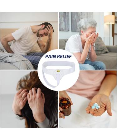 Hernia Belts for Men & Women - Adjustable Support Pain Relief with Removable Compression Pad - Left & Right Hernia - Size M (White) - Buy Online on GoSupps.com