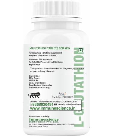 RV Glutathione Tablets 1000mg With L-Glutathione Vitamin C E Hyaluronic Biotin Collagen Builder Supplement To Support Healthy Youthful Glow & Skin Whitening For Men-60 (No Capsule Pack 1) - Buy Online on GoSupps.com