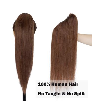 SEGO Real Hair Ponytail Extension - 14 Medium Brown Clip-In Braid | 100% Remy Hair | 105g - Buy Online on GoSupps.com