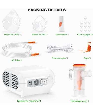 Portable Compressor Nebulizer Machine for Adults and Kids - Jet Nebulizer with Accessory Set, Personal Steam Inhaler for Daily Use - Buy Online on GoSupps.com