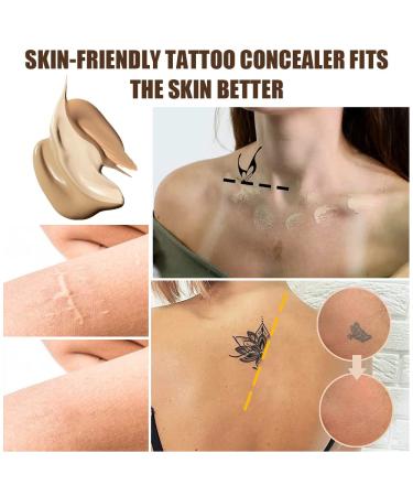 Tattoo Concealer for Dark Spots, Scars, Birthmarks, Vitiligo | Waterproof Cover Up Makeup for Men and Women (2x30ml) - Buy Online on GoSupps.com