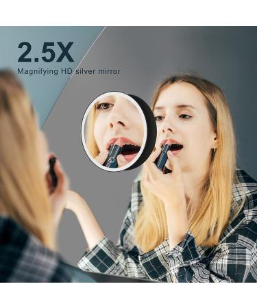 2.5X Magnifying Makeup Mirror with LED Lights | Touch Screen | 3 Color Modes | Portable & Rechargeable | 6 Inch Vanity Mirror - Buy Online on GoSupps.com