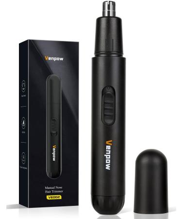 Ear and Nose Hair Trimmer Clipper - 2024 Professional Painless Eyebrow & Facial Hair Trimmer for Men Women Battery-Operated Trimmer with IPX7 Waterproof Dual Edge Blades for Easy Cleansing Black