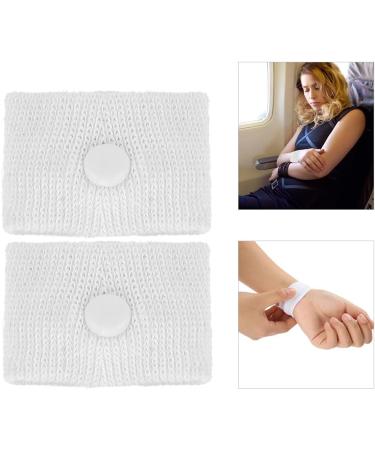 Travel Anti-Nausea Wristbands - Strengthen Immunity, Motion Sickness Relief, Morning Sickness Aid - 1 Pair (White) - Buy Online on GoSupps.com