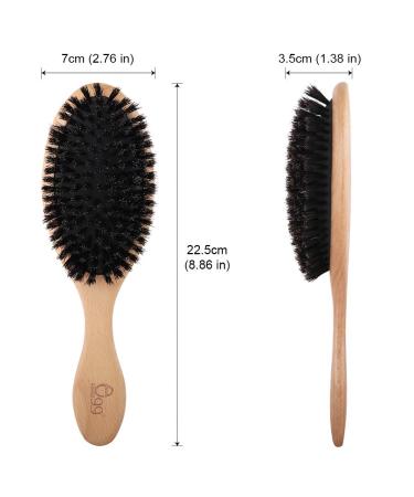 BLACK EGG Boar Bristle Hair Brush Set - Soft Natural Bristles for Thin & Fine Hair - Restore Shine & Texture - Includes Bamboo Comb & 3 Hair Ties - Buy Online on GoSupps.com