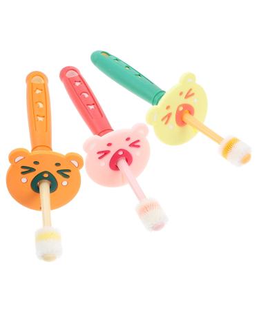 Minkissy 3st toothbrush baby brush made of silicone player stuff for babies teeth clean oral care for babies tooth cleaning brush pp detergent child antibacterial