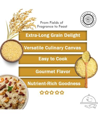 Extra Long Indian Golden Basmati Rice - Healthy Parboiled Sella Grain Jar - Fragrant and Aromatic Rice Good for Rice Bowls - 3.3 Pound Jar - Buy Online on GoSupps.com