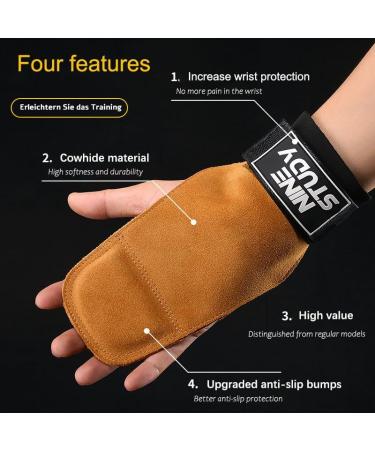 Lanontaosta Heavy-Duty Leather Lifting Straps for Bodybuilding & Strength Training - Extra Strong 3mm Beef for Men & Women - Ideal for Weight Lifting & Fitness - Buy Online on GoSupps.com