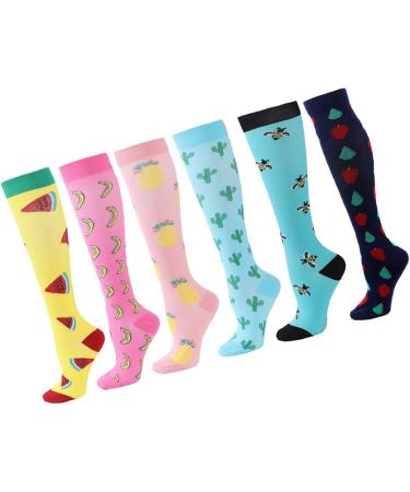 Shop Compression Stockings for Men & Women - Funny Patterns 6 Pairs for Athletes Running Cycling & Air Travel - Buy Online on GoSupps.com