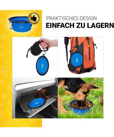 Premium Foldable Silicone Dog Bowl 380ml - FDA Approved | Huskl Portable Pet Bowl for Dogs & Cats - Ideal for Travel Feeding & Water - Buy Online on GoSupps.com