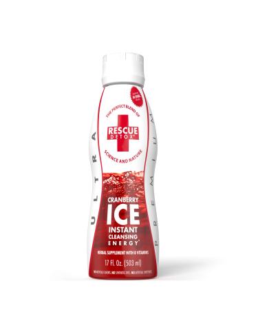 Rescue Detox - ICE - Cranberry Flavor - 17 oz | Works in 90 Minutes Up to 5 Hours - Concentrated Cleansing Drink with B Vitamins and Naturally Sweetened with Stevia