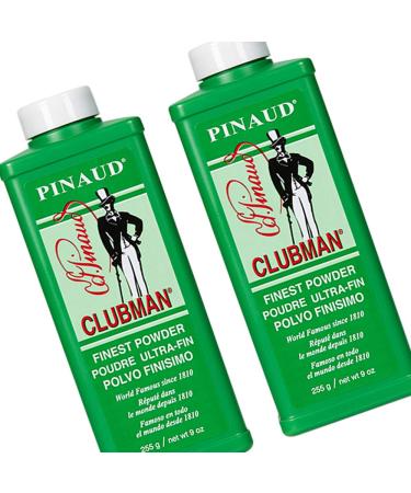Clubman Pinaud Finest Powder Classic White Powder for Men Protection Against Sweat and Body Odor 9 oz x 2 packs