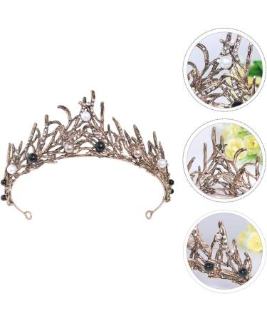Lurrose Vintage Baroque Crown Tiara for Brides | Rhinestone Pearl Headband | Elegant Wedding Headdress - Buy Online on GoSupps.com