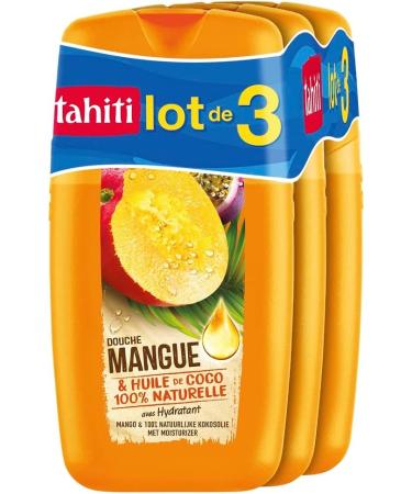TAHITI - Gel Douche Tahiti Mangue & Huile de Coco - Formule Base d'Ingr dients d'Origine Naturelle - Lot de 3 x 250 ml - Buy Online on GoSupps.com