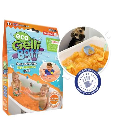 Eco Gelli Baff Orange 1 Bath or 6 Play Uses from Zimpli Kids Magically turns water into thick colourful goo Eco Friendly Toy Eco-Conscious Bath Toys for Girls & Boys Messy & Multi-Sensory Play Eco Orange
