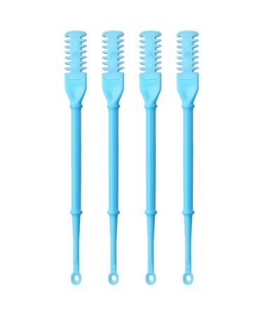 Nasal Hair Cutter Ear Pickers 360 Degree Rotating Nasal Hair Removal Tool 4Pcs Portable Manual Nose Hair Trimmer Gifts Blue