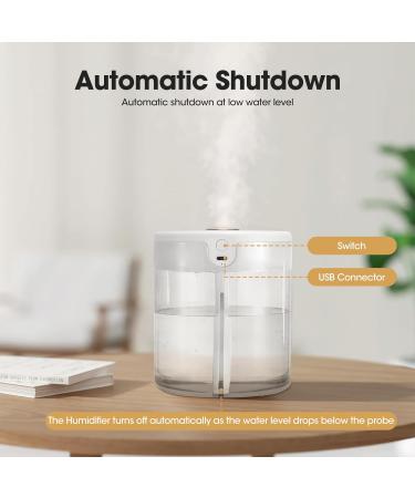 2L Cool Mist Air Humidifier with Night Light | Up to 20H Auto-Off | 36dB Quiet Operation | For Bedroom, Nursery, Office | Dual Nozzles (White) - Buy Online on GoSupps.com