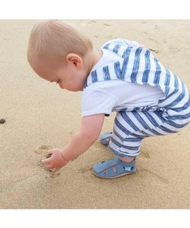 Dotty Fish Soft Leather Baby Shoes | Toddler Sandals | Non-Slip Suede Soles | Grey | 0-6 Months to 3-4 Years - Buy Online on GoSupps.com