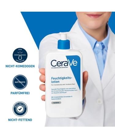 Cerave Moisture Lotion for Body & Face - Hydrating Lotion for Dry Skin with Hyaluronic Acid & Ceramides - 562 ml (1 Pack) - Buy Internationally - Buy Online on GoSupps.com