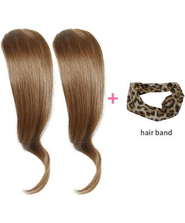 2PCS Light Brown Side Bangs 100% Human Hair Clip-in Fringe Extensions - Buy Online on GoSupps.com