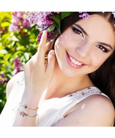 50pcs Assorted Evil Eye Connector Rhinestone Charms for Jewelry Making - DIY Craft (M703) - Buy Online on GoSupps.com