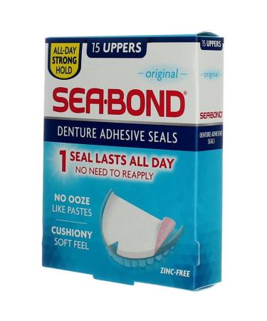 SEA-BOND Denture Adhesive Seals Uppers Original 15 ea (Pack of 3) - Buy Online on GoSupps.com