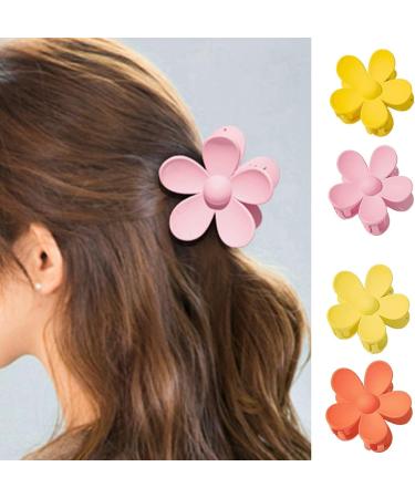 Candy Colored Hair Claw Clips Flower Hair Clips Big Cute Claw Clips Thick Hair Scrub Hair Clip Sweet Flower Clip (Gray) - Buy Online on GoSupps.com