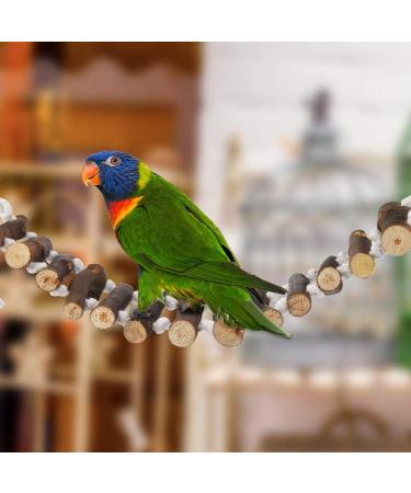 Vegan Bird Wood Ladder Toy with Landing Site - Ideal Bird Cage Accessories for Budgerigar Parrots Cockatiels & More - Buy Online on GoSupps.com