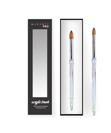 Kolinsky Acrylic Nail Brush for Acrylic Powder and EMA Monomer Application Made for Professional Nail Technicians Size #8
