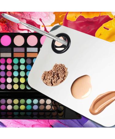 2 Pack Stainless Steel Makeup Palettes with Spatula by SourceTon - Professional 3-well Cosmetic and Nail-art Mixing Palette for Pigment Blending - Buy Online on GoSupps.com