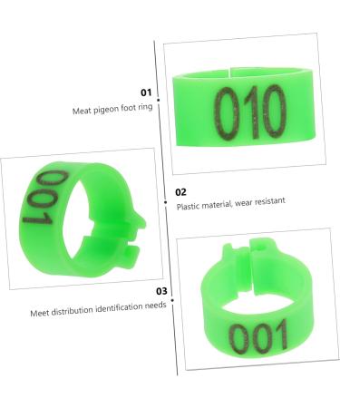 CIYODO 100 pcs Chick Colorful Quail Things Ring Anklet Pet Cockfighting Dove Parrot Feet Numbered 1.3X1.3CM Green - Buy Online on GoSupps.com