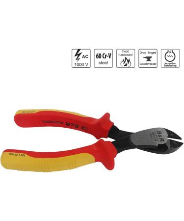 S&R Insulated VDE Diagonal Side Cutter/Electrical Wire Cutters 180mm 1000V VDE-Tested (German Electrical Engineering Association Serie) Wire Cutting Pliers - Buy Online on GoSupps.com