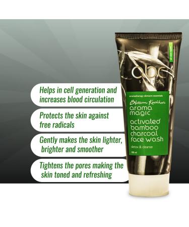Aroma Magic Activated Charcoal Face Wash - Gently Removes Oil Tightens Pores & Exfoliates for Smooth Radiant Skin | 100ml - Buy Online on GoSupps.com