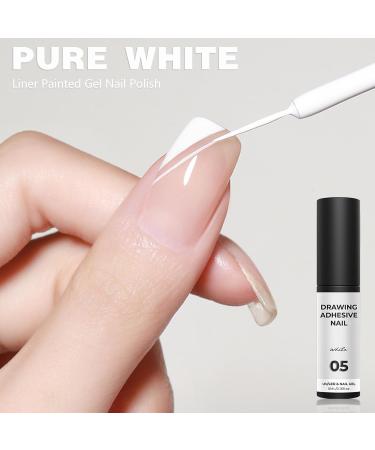 Gel Nail Polish Set Jelly Nude Gel Nail Varnish Sheer Nude Pink Nail Gel With White Liner Painted Gel Nail Polish Soak Off UV/LED Nude & White French Manicure Kit for Home DIY - Buy Online on GoSupps.com