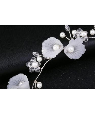 Rhinestone Bridal Headband 1Piece Wedding Headband Pearl Flower Leaf Headpieces for Wedding Engagement Valentine'S Day Gift for Bride Bridesmaid Girls (Silver) Style 1 - Buy Online on GoSupps.com