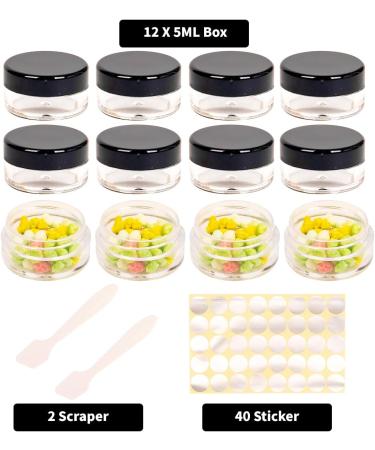 12 Pcs Empty Plastic Cosmetic Jars 5ml Sample Containers Pots Bottles sample pots for cosmetics Travel Cosmetic Jar Pots with Lids travel pots for cream travel cream pots for toiletries Transparent-12pcs-5ml - Buy Online on GoSupps.com