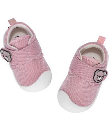 MASOCIO Glittery Baby First Walking Shoes | Anti-Slip Infant Cartoon Trainers - Pink - Buy Online on GoSupps.com