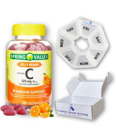 Spring Valley Vitamin C Jelly Beans 125 mg 120 ct (1) Immune Support Set with Fusion Shop Store Week Case (1) Pack of 1