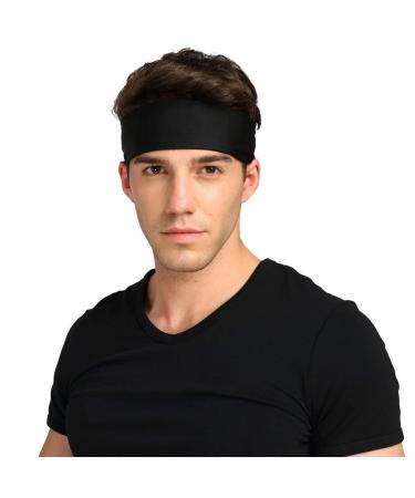 Y8HM Quick Dry Moisture Wicking Head Tie Sweatband for Sports - Black - Buy Online on GoSupps.com