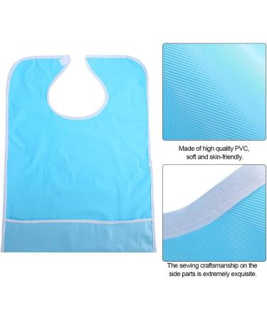 Eating Bib Clothes Protector Comfortable 2 Colors Optional Portable Waterproof Home Care Elderly Eat out for Older Adult(Light Blue) - Buy Online on GoSupps.com
