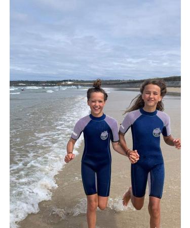5mm Kids Wetsuit Shorty by Devilfish (Navy/Lilac) - 7-8 yrs - Max Insulation & Comfort | Easy Changing | Cool Water Neoprene Suit - Buy Online on GoSupps.com