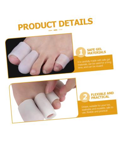 Buy 10pcs Silicone Toe Cover Cushion Protectors - Finger Caps for Pain Relief & Comfort - Ideal for Women - White 1.7x1.5cm - International Shipping Available - Buy Online on GoSupps.com