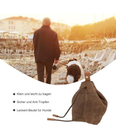 Shop TMBMLPP Dog Treat Feed Bag - Brown | Clip Buckle & Shrink Pockets for Puppy Training & Travel | Perfect for Toys & Delicacies - International Shipping Available - Buy Online on GoSupps.com