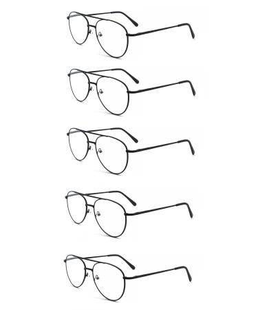 5 Pack Unisex Aviator Style Reading Glasses for Women and Women 5pk-black 2.5 Diopters