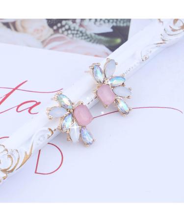 Shop Vintage Rainbow Crystal Drop Earrings | Colorful Rhinestone Studs for Women - Buy Online on GoSupps.com