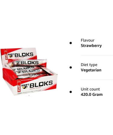 Clif Bar Shot Bloks Strawberry 60g (Pack of 7) - Buy Online on GoSupps.com