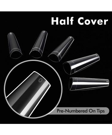INFELING 500pcs Clear Coffin Nail Tips & Glue Set - Half Cover Press-On French Nails, Nail File Included - Buy Online on GoSupps.com