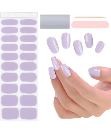 Ebanku 20pcs Pastel Violet UV Gel Nail Film - Self-Adhesive Nail Stickers & Foil Wraps with Nail File for Women & Girls - Perfect for Nail Art Decoration - Buy Online on GoSupps.com