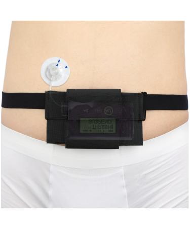 No-bounce Insulin Pump Belt Holder for Tandem T-slim Clip-on Diabetic Pouch Strentchy Waistband Fanny Pack for Active T1D Lifestyle Walking Running and Sleeping One Size Fits All Black